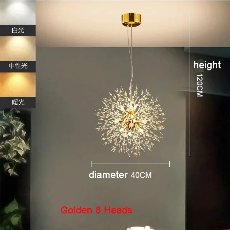 Modern Dandelion Starburst Pendant Light In Chrome - Decorbites