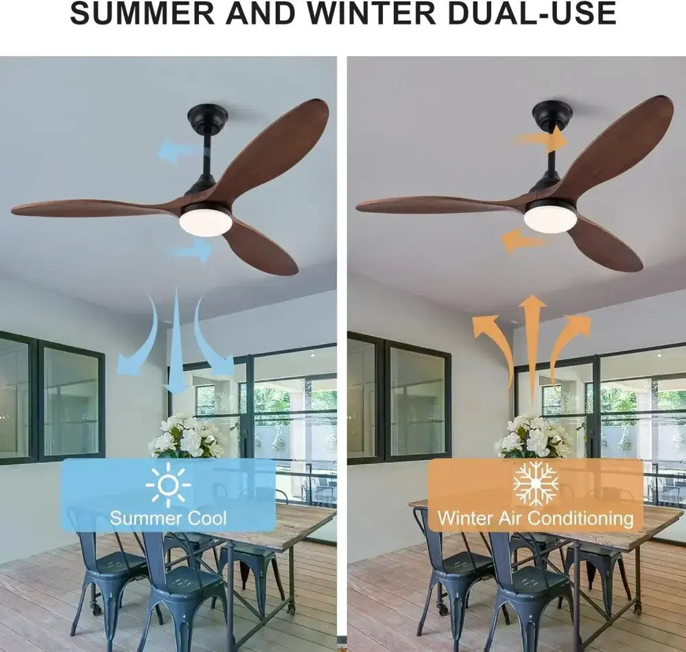 Modern dark brown and black wood blade ceiling fan with sleek dark bronze inch wood blades for living room use