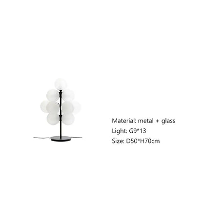 Modern dark brown floor lamp with sleek black metal base and frosted glass spheres for decorbites bubbleglass led floor use