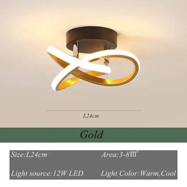 Modern decorbites gold ring led chandelier with gold infinity symbol featuring warm and cool lighting for dining rooms