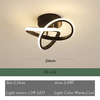 Black modern led ceiling light with sleek intertwined ring design for modern decorbites gold ring chandelier lighting