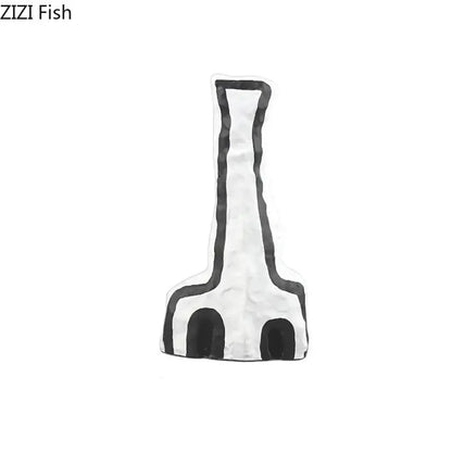 Black and white textured metal fish-shaped pin complementing modern design decorbites abstract vase set bedroom decor
