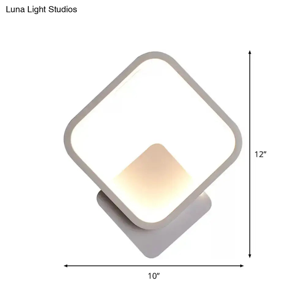 Modern diamond white led wall lamp with sleek angular design providing soft ambient lighting for bedroom use