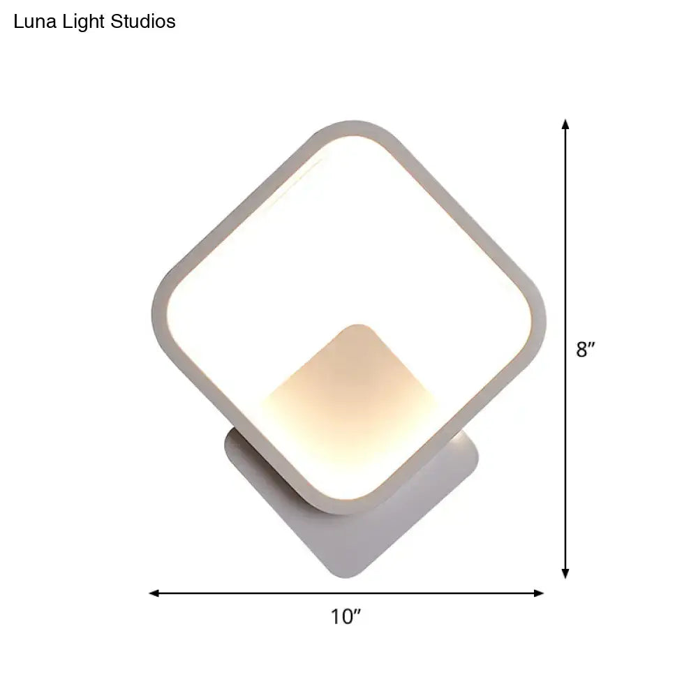 Modern diamond white led wall lamp with sleek square design and soft white led light for bedroom sconce lighting
