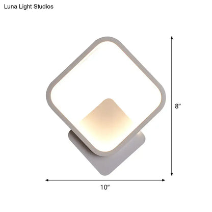 Modern diamond white led wall lamp with sleek square design and soft white led light for bedroom sconce lighting