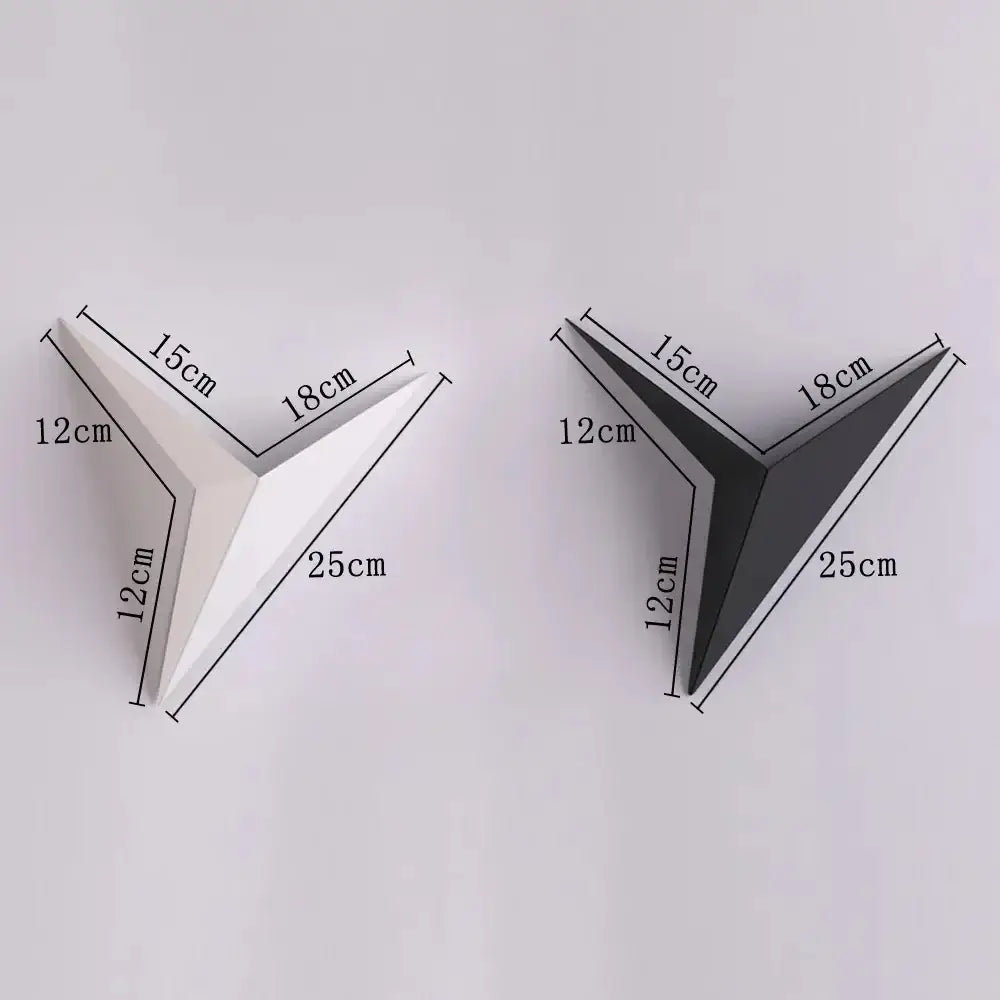 Modern elegant triangular led wall lamp featuring a sleek white and matte black geometric design for bedroom study decorbites elegant triangular wall lamp