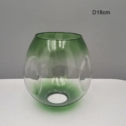 Modern faceted translucent green glass shade replacement with embossed circular patterns for living room lamp cover