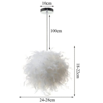 Modern Feather Pendant Light in White or Black - Decorbites