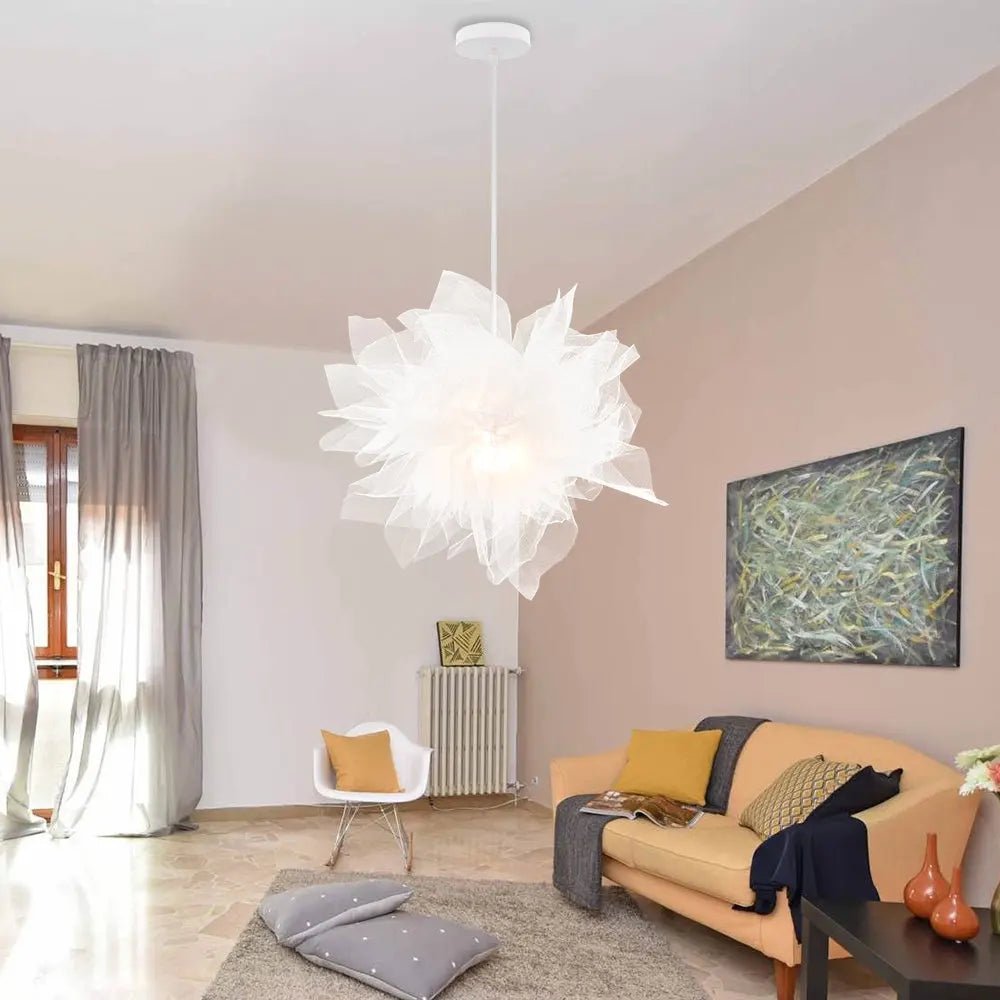 Modern Feather Pendant Light in White or Black - Decorbites