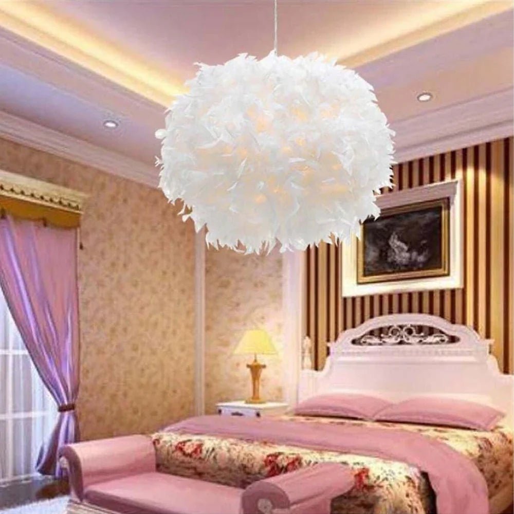 Modern Feather Pendant Light in White or Black - Decorbites