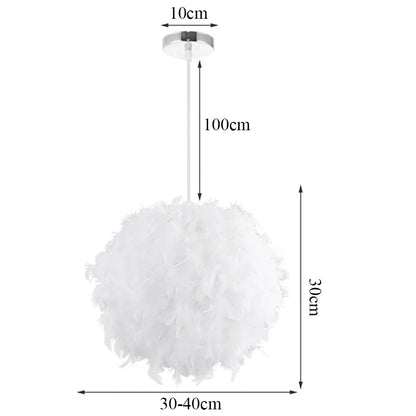 Modern Feather Pendant Light in White or Black - Decorbites