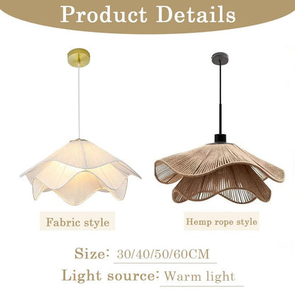 Modern Flower Fabric Pendant Light With Warm Glow - Decorbites
