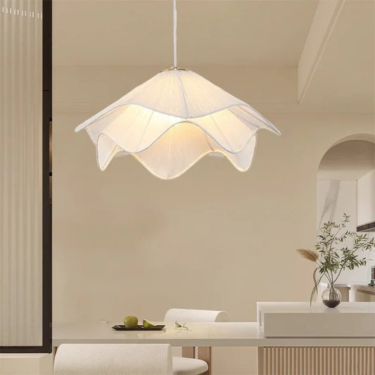 Modern Flower Fabric Pendant Light With Warm Glow - Decorbites