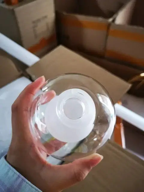 Clear glass bulb with frosted white base in a modern frosted glass ball led chandelier for dining room decorbites glass ball