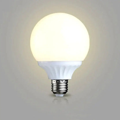 Modern frosted white e27 9w led bulb with frosted glass globe and metallic base for high brightness round lighting