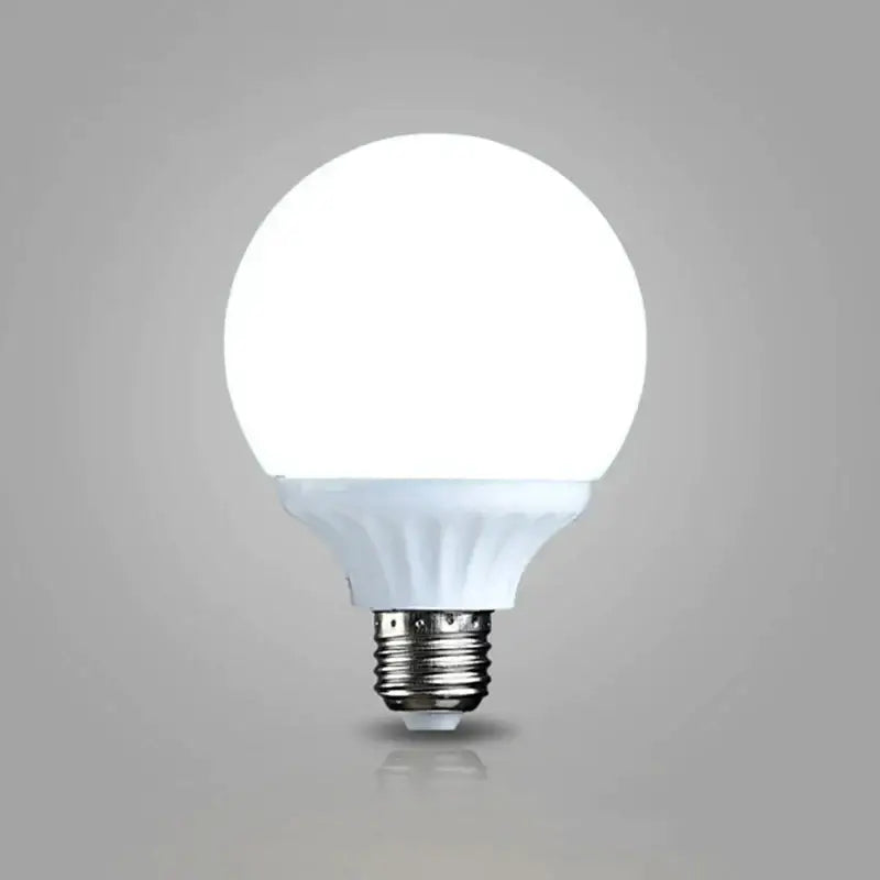 White frosted globe led bulb with metallic screw base e27 9w led high brightness round lamp for bedroom use