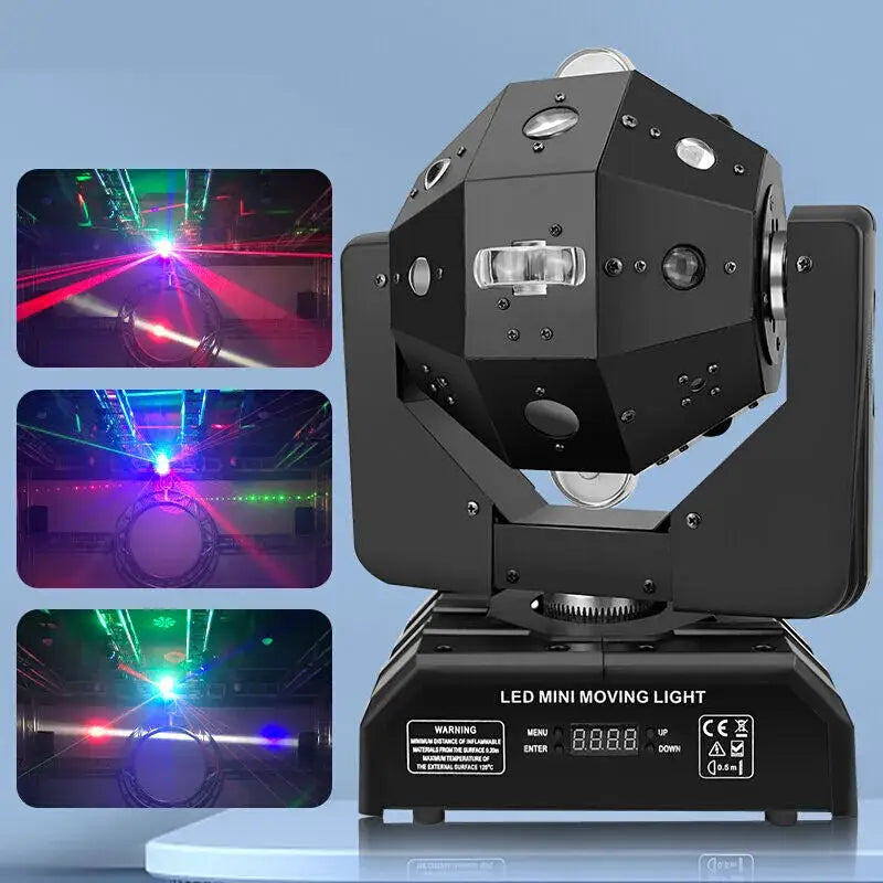 Modern geometric black led mini light bar strobe with multifaceted design silver accents for ktv lighting effects