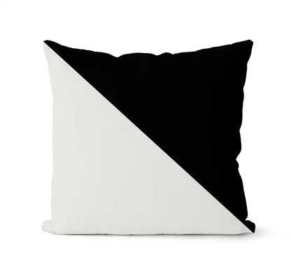 Modern geometric black and white pillowcase set featuring a diagonal split design for living room decorbites geometric black pillow