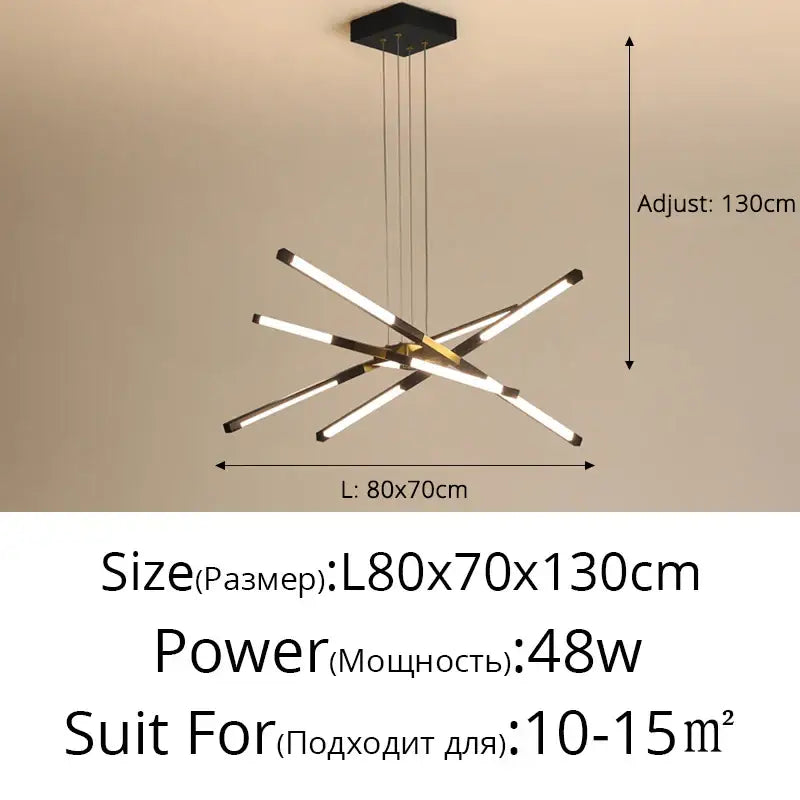 Modern black and gold geometric decorbites dimmable led chandelier with adjustable height for dining room ceiling decorbites dimmable led ceiling