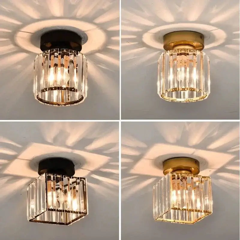 Modern geometric gold and black crystal glass led chandelier with vertical prismatic facets for living room decorbites crystal glass