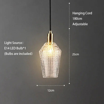 Modern geometric gold and clear textured glass decorbites crystal led ceiling chandelier with adjustable black cord