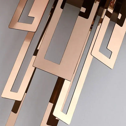 Modern geometric rose gold wall lamp with metallic plates cascading design decorbites crystal wall lamp for bedroom decor