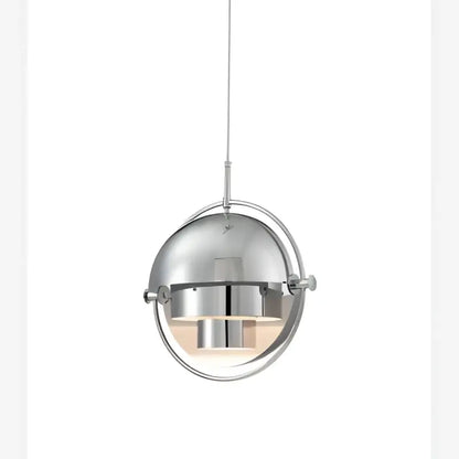 Modern geometric gold iron deformable pendant lamp with chrome-finished spherical light for living room decorbites iron deformable pendant