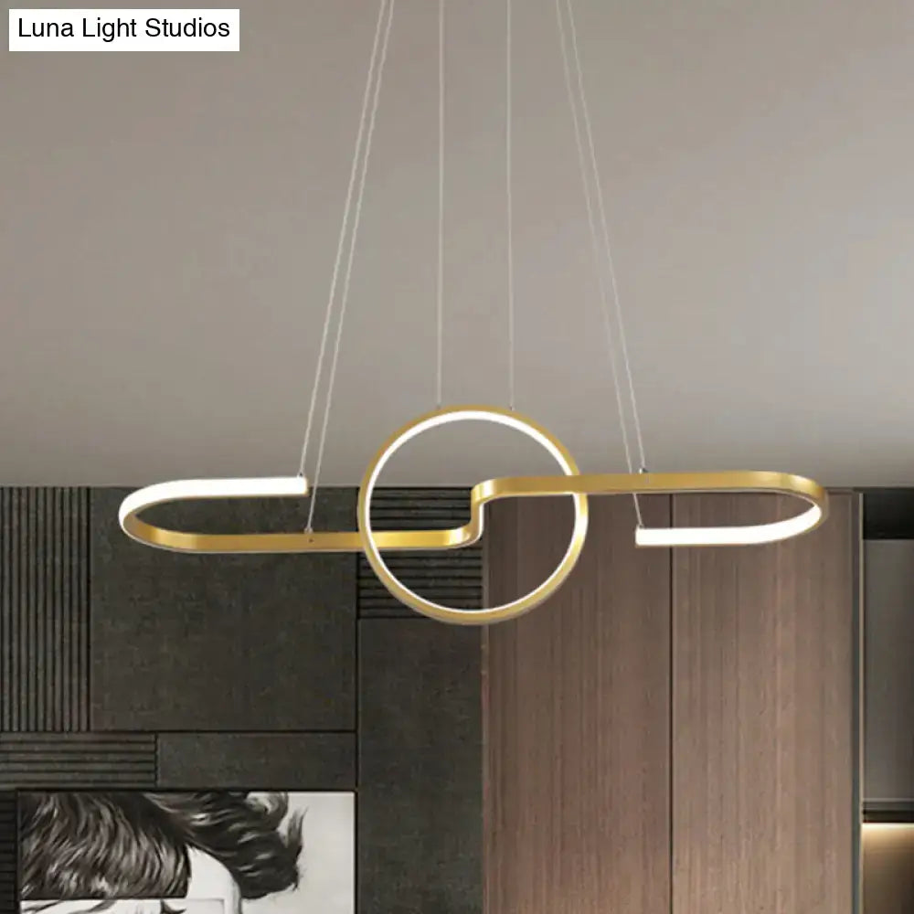 DecorBites™ modern black gold pendant light with sleek metal design and warm white light for dining room island
