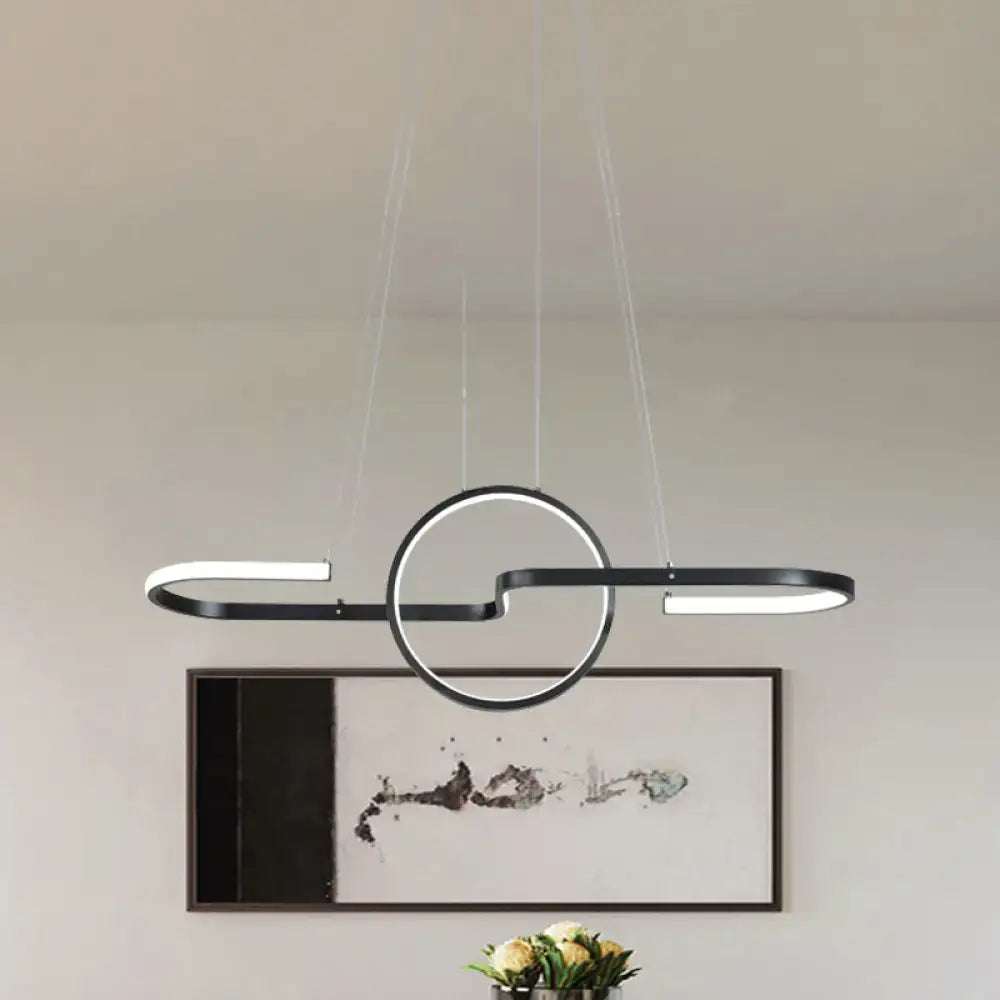 DecorBites™ modern black gold geometric metal pendant light with warm white light kit for dining room island