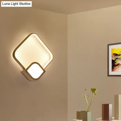 Modern geometric led white wall sconce light with two warm white illuminated panels for living room 220v-240v 110v-120v