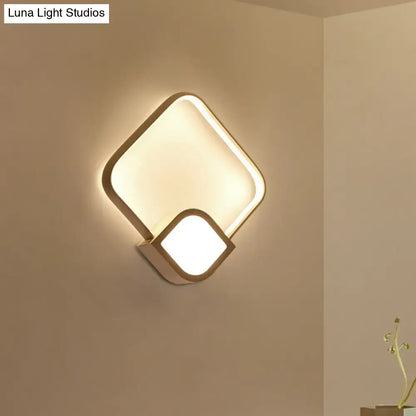 Modern geometric led white wall sconce light with warm glow and sleek metallic frame for living room 220v-240v 110v-120v