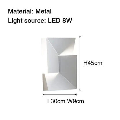 Modern geometric white metal grand sconce lamp with angular design and led 8w light source by decorbites grand sconce