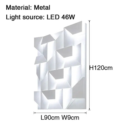 Modern geometric white grand sconce lamp with led 46w illumination in metal decorbites grand sconce for bedroom wall light