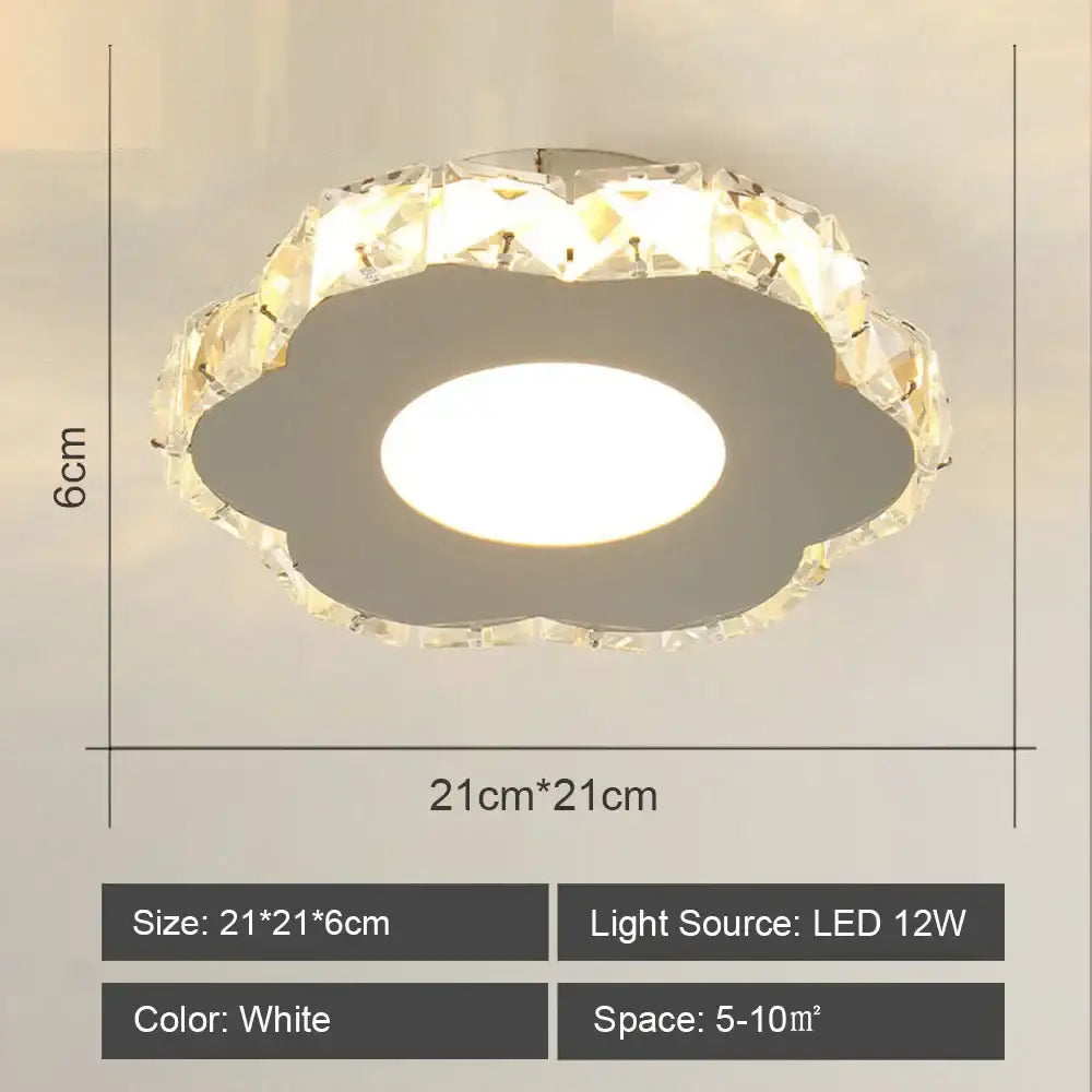 Modern geometric white led ceiling light with cloud-shaped design and crystal accents for living room decorbites led ceiling