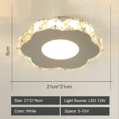 Modern geometric white led ceiling light with cloud-shaped design and crystal accents for living room decorbites led ceiling