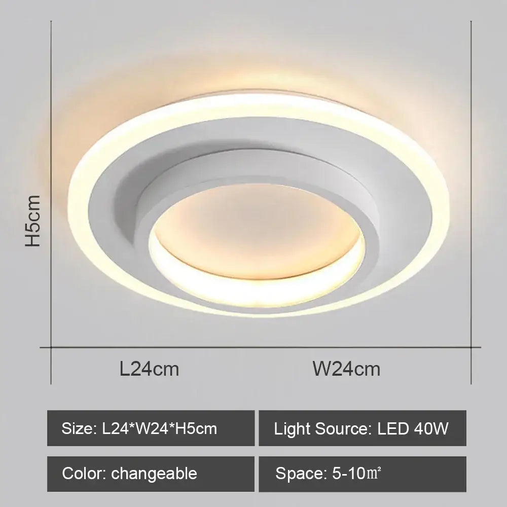 Modern geometric white led ceiling light with concentric circular rings and warm glow decorbites led ceiling for living room