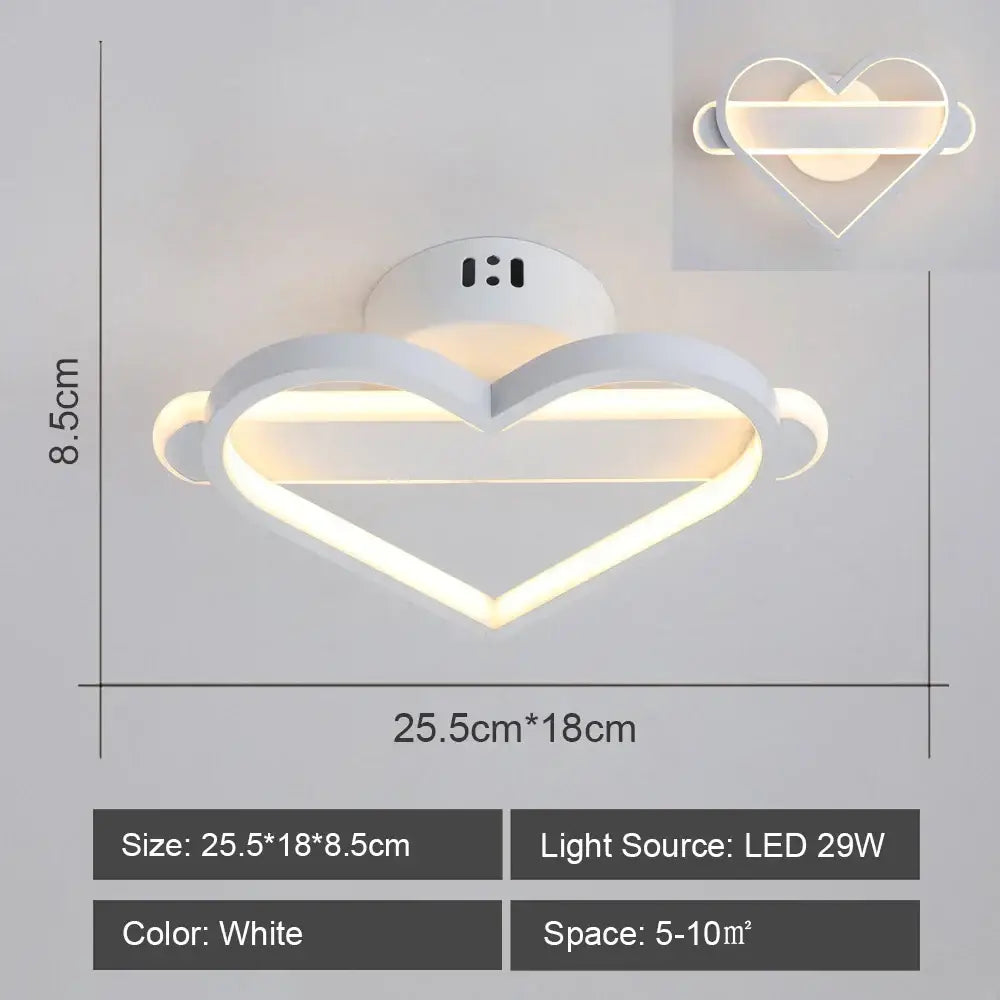 Modern geometric white heart-shaped decorbites led ceiling light with warm glow for living room ceiling light decor