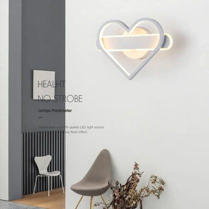 Modern geometric white heart-shaped ceiling light with glowing led strip for living room decorbites led ceiling light