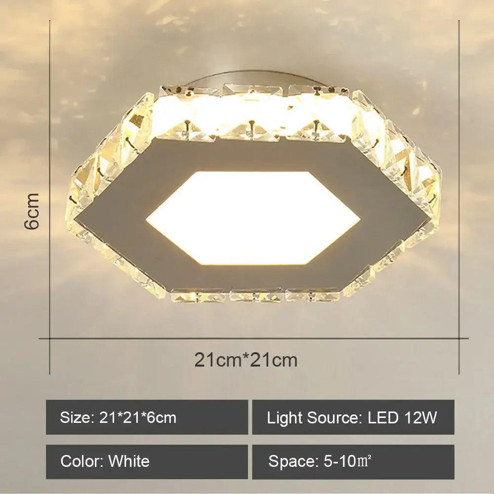 Modern geometric white led ceiling light with crystal-encrusted frame decorbites led ceiling for living room decor