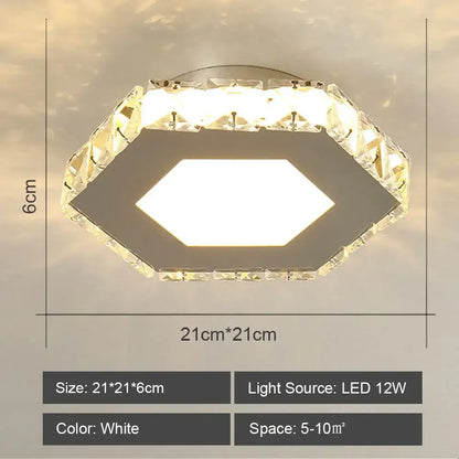 Modern geometric white led ceiling light with crystal-encrusted frame decorbites led ceiling for living room decor