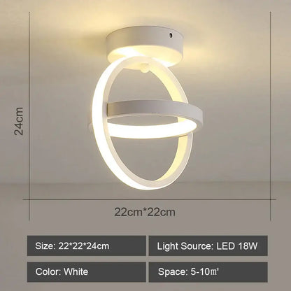 Modern geometric white led ceiling light with two interlocking rings for living room decorbites led ceiling light