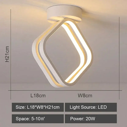 Modern geometric white led ceiling light with three interlocking diamond rings for living room decorbites led ceiling light