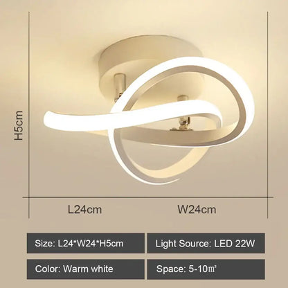 Modern geometric white led ceiling light with sleek intertwined ring design for living room decorbites led ceiling light