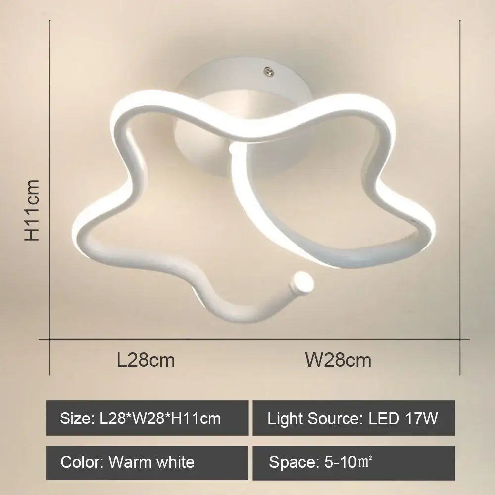 Modern geometric white led ceiling light with abstract cloud design and warm white illumination for living room decorbites led ceiling
