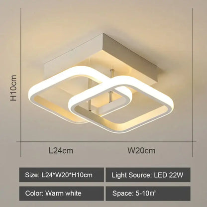 Modern geometric white led ceiling light with interlocking square frames for living room decorbites led ceiling light