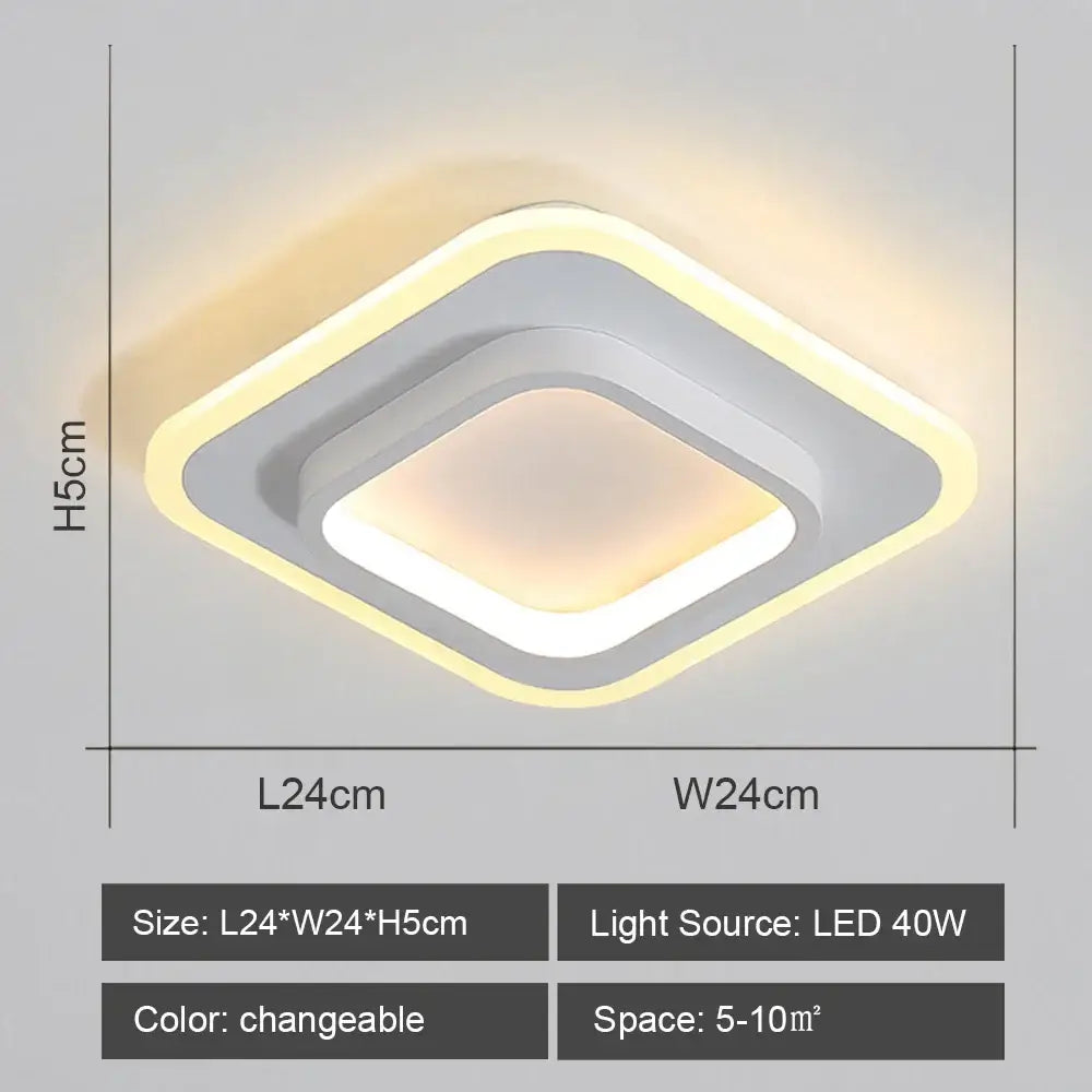 Modern geometric white led ceiling light with layered design and warm white illumination for living room decorbites led ceiling
