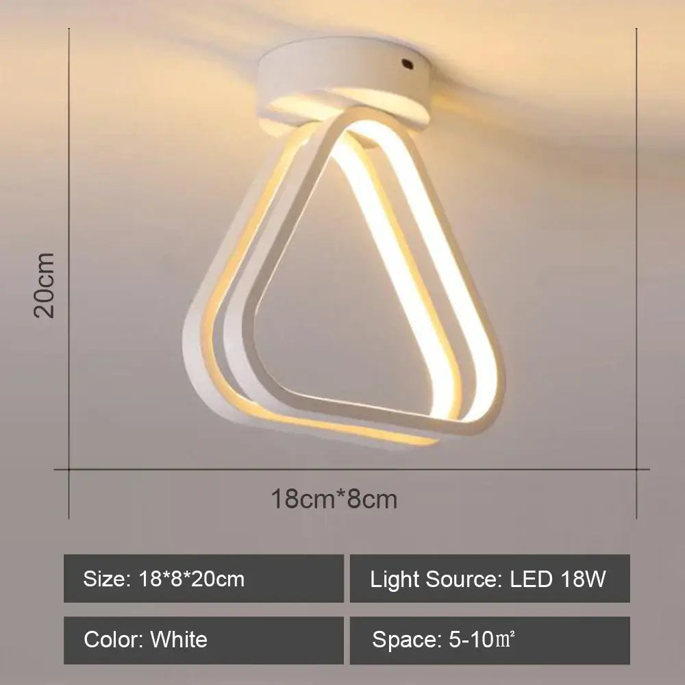 Modern geometric white led ceiling light with two glowing intertwined rings for living room decorbites led ceiling