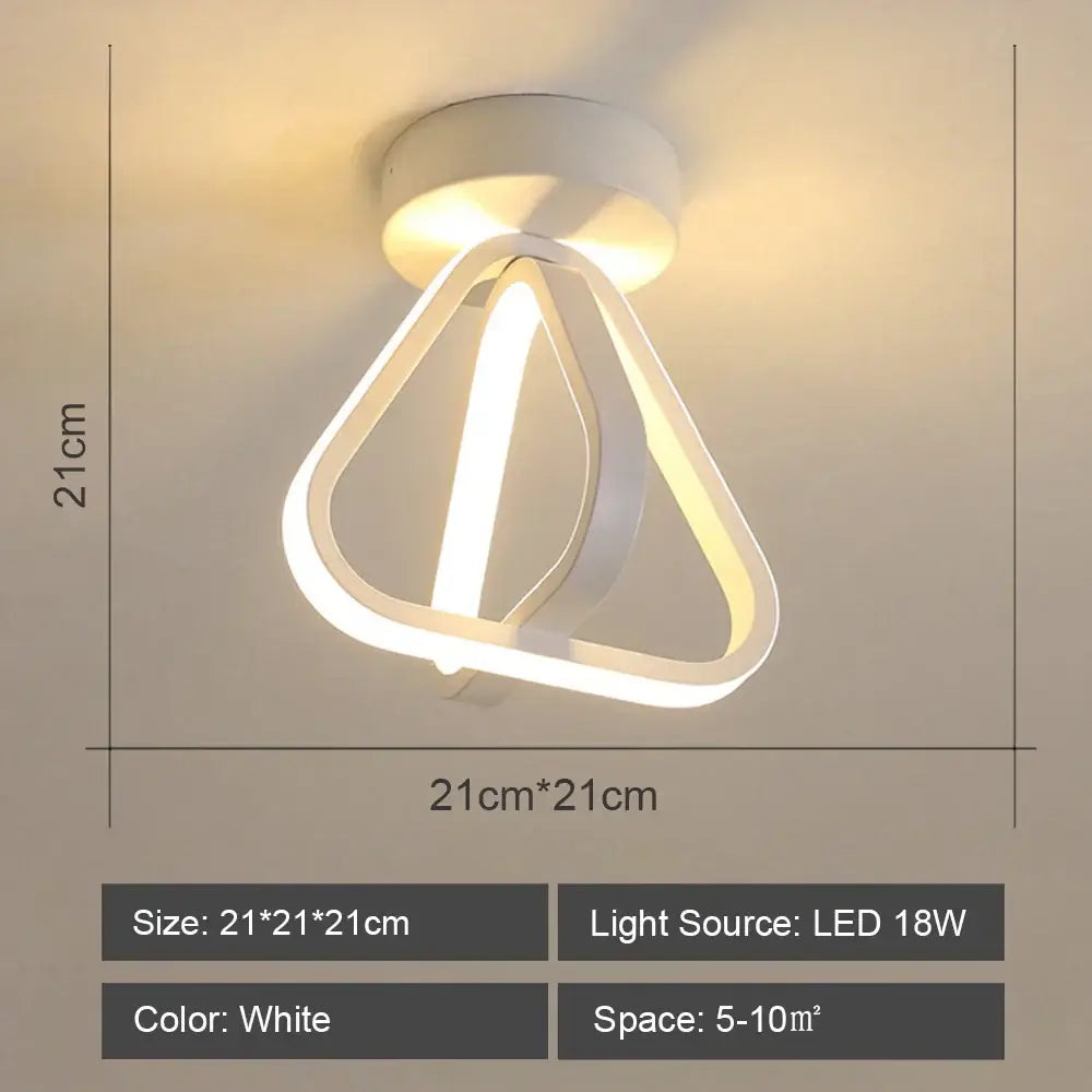 Modern geometric white triangular led ceiling light with minimalist design for living room decorbites led ceiling light