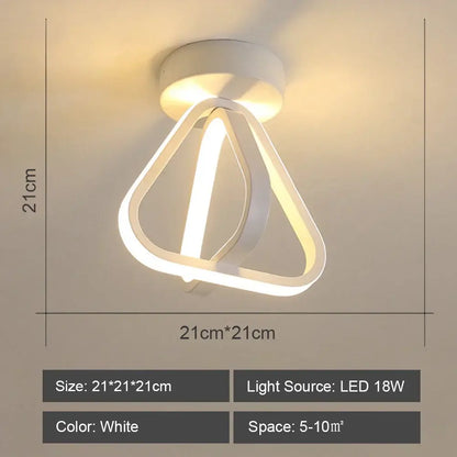 Modern geometric white triangular led ceiling light with minimalist design for living room decorbites led ceiling light