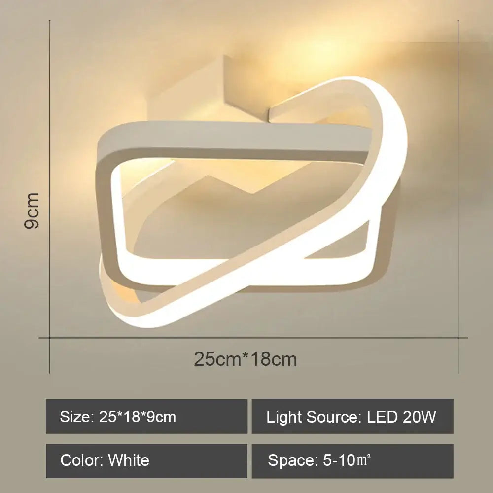 Modern geometric white led ceiling light with sleek intertwined design ideal for living room decorbites led ceiling light
